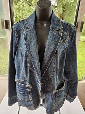 SWAK Jeans Denim Jacket Blazer Size 14/16 W